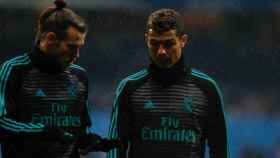 Bale y Cristiano, entrenando. Foto: Manu Laya / El Bernabéu