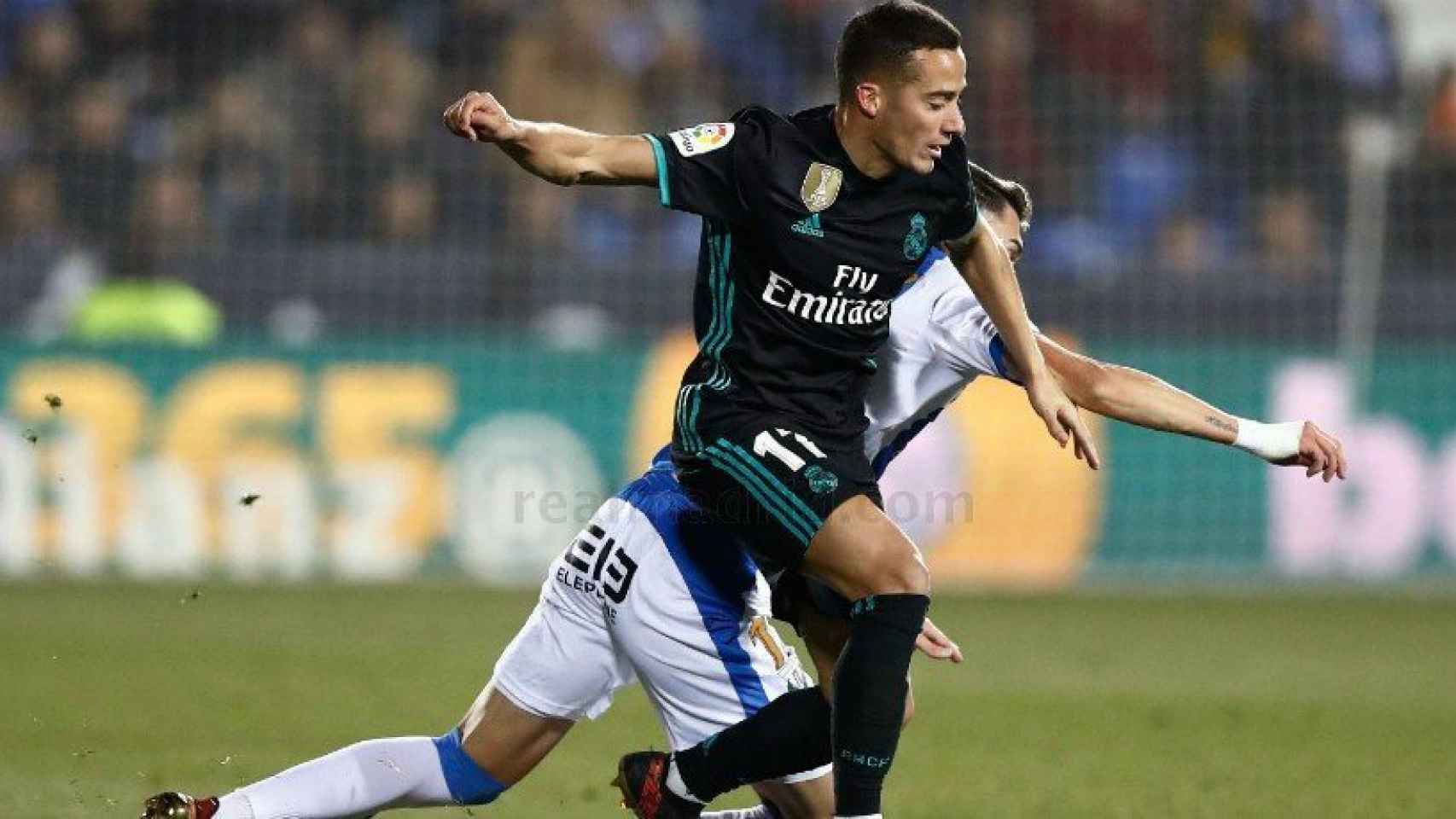 Lucas Vázquez, contra un rival del Leganés