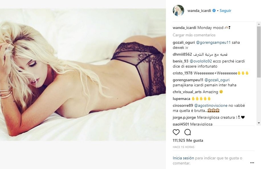 Wanda Nara felicita el cumpleaños a Icardi en topless y lencería