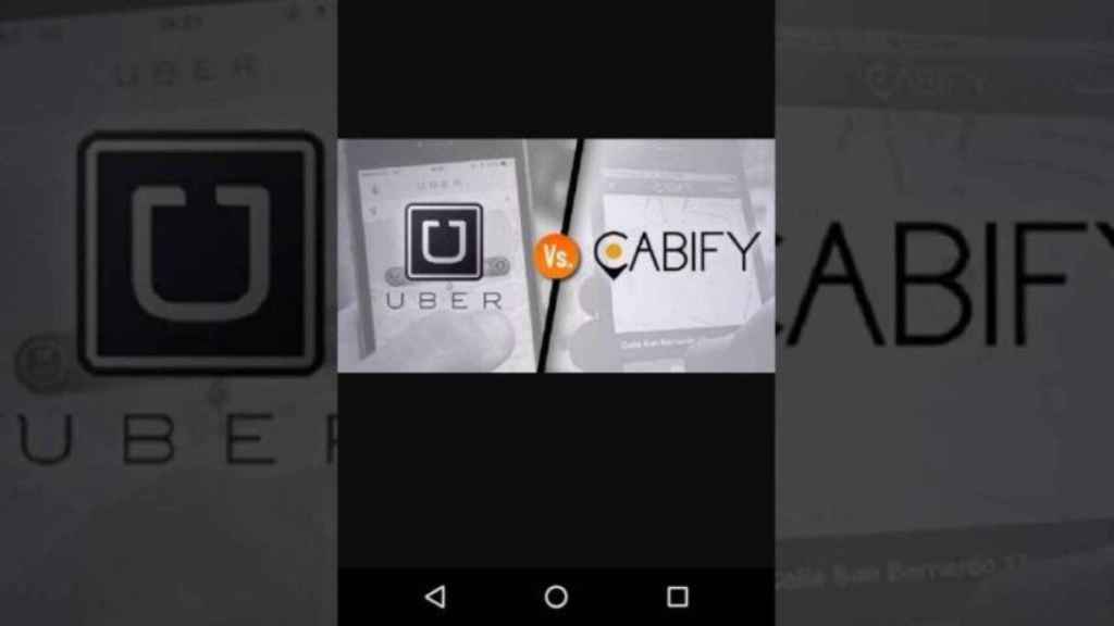 Imagen de archivo con los logos de Uber y Cabify.