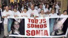 Manifestación en Pontevedra en recuerdo de Sonia.