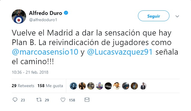 Alfredo Duro vuelve a creer en el Plan B del Real Madrid
