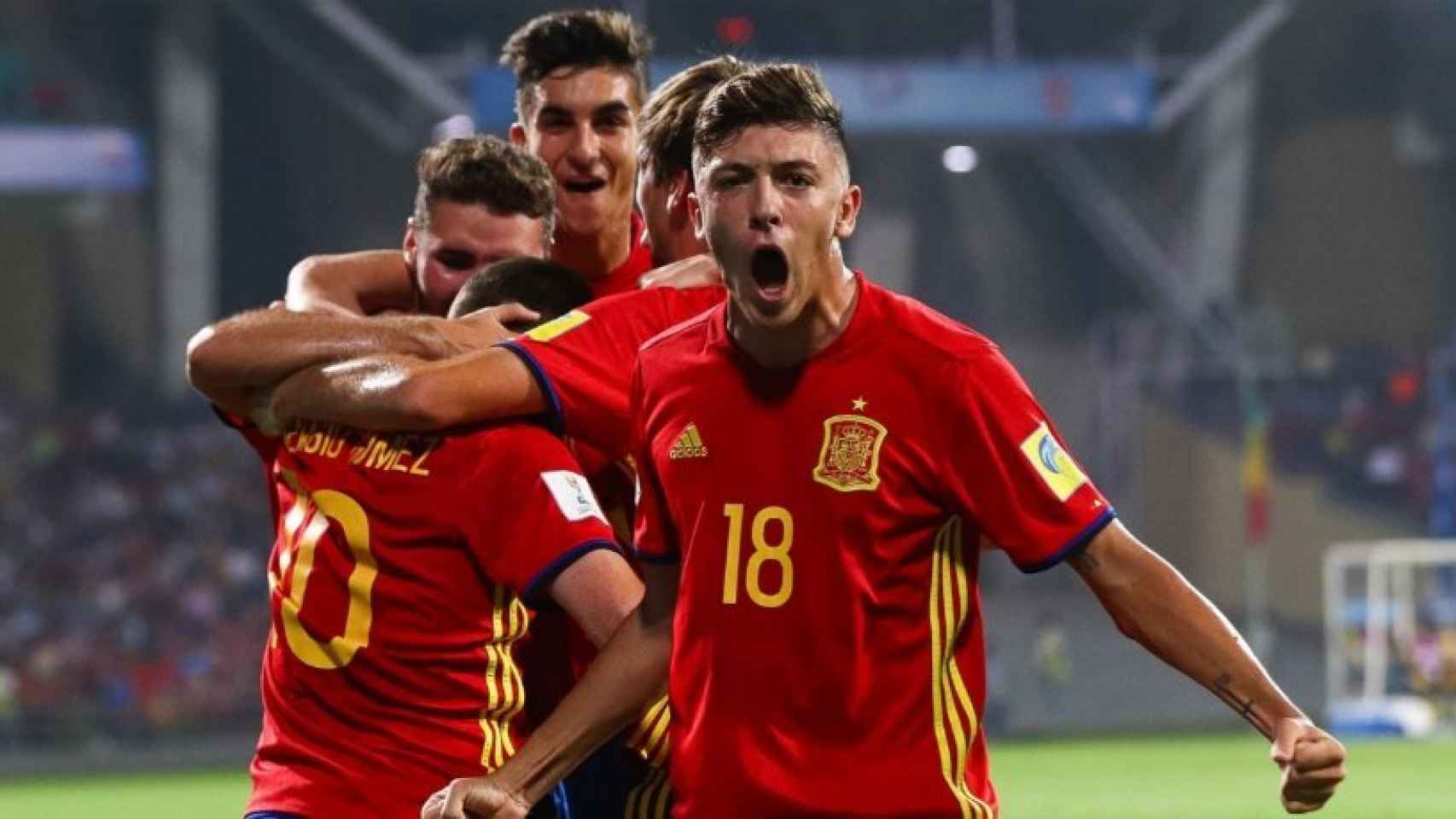 España sub17 celebra su gol a Mali. Foto: fifa.com