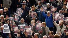 Pensionistas manifestándose en la puerta del Sol de Madrid.