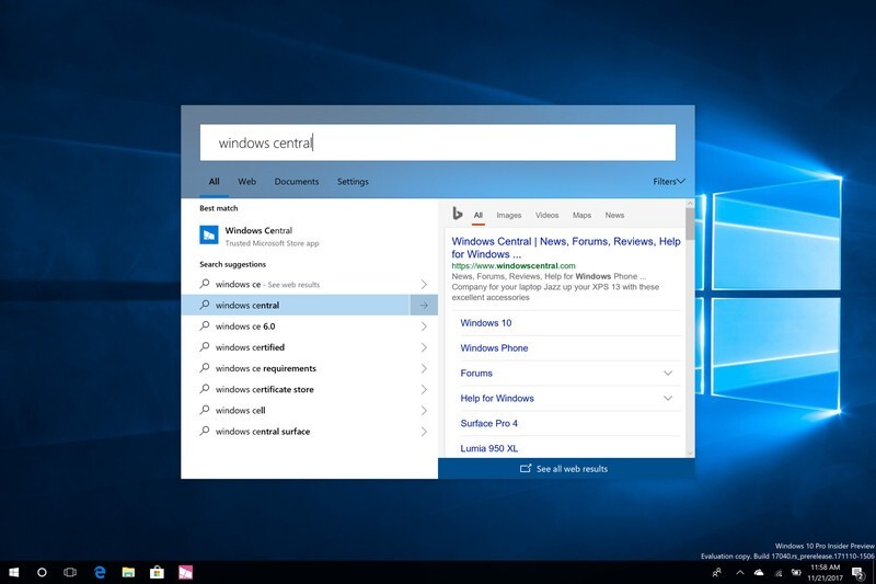 nueva experiencia de busqueda windows 10