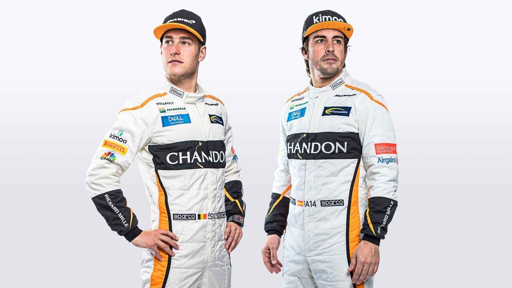 Fernando Alonso, en su cuarta temporada consecutiva, y Stoffel Vandoorne, en su segundo año, pilotos de McLaren.