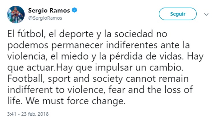 Tuit de Sergio Ramos