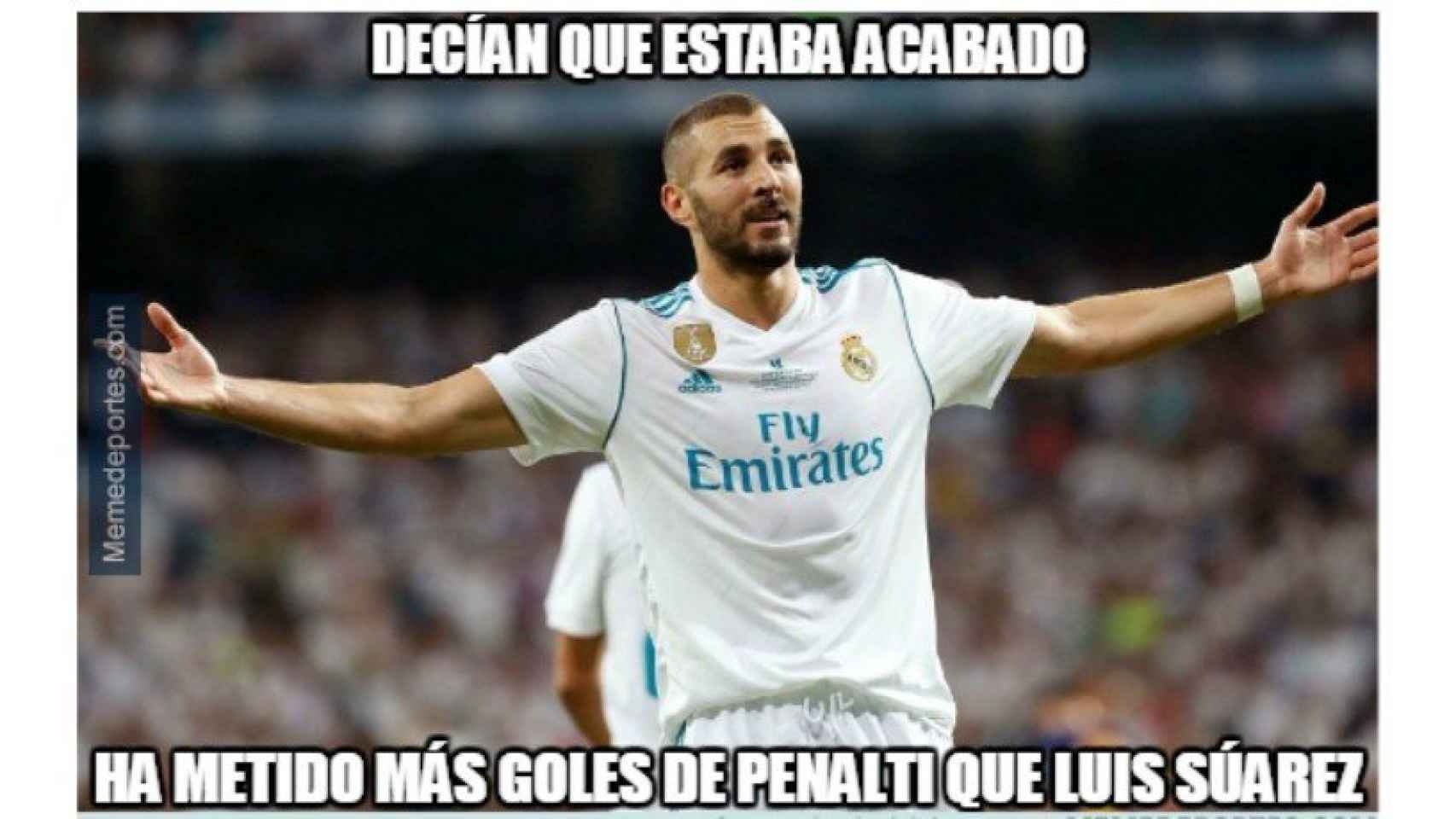 Meme de Benzema. Foto.memdeportes.com