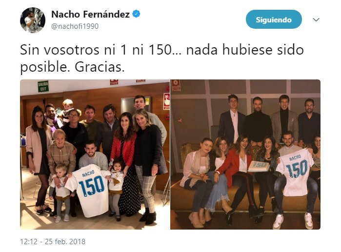 El mensaje más especial de Nacho por sus 150 partidos con el Madrid