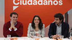 Rivera, Arrimadas y Roldán en la reunión del Comité Ejecutivo Ciudadanos.