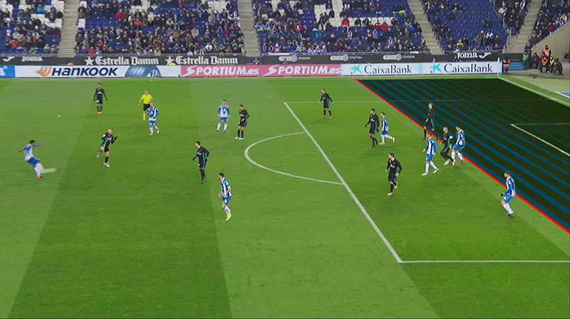 El árbitro anula un gol por fuera de juego del Espanyol inexistente