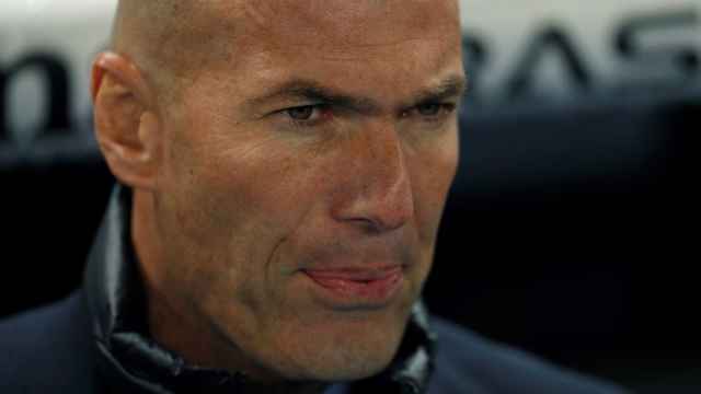 Zidane durante el partido ante el Espanyol.