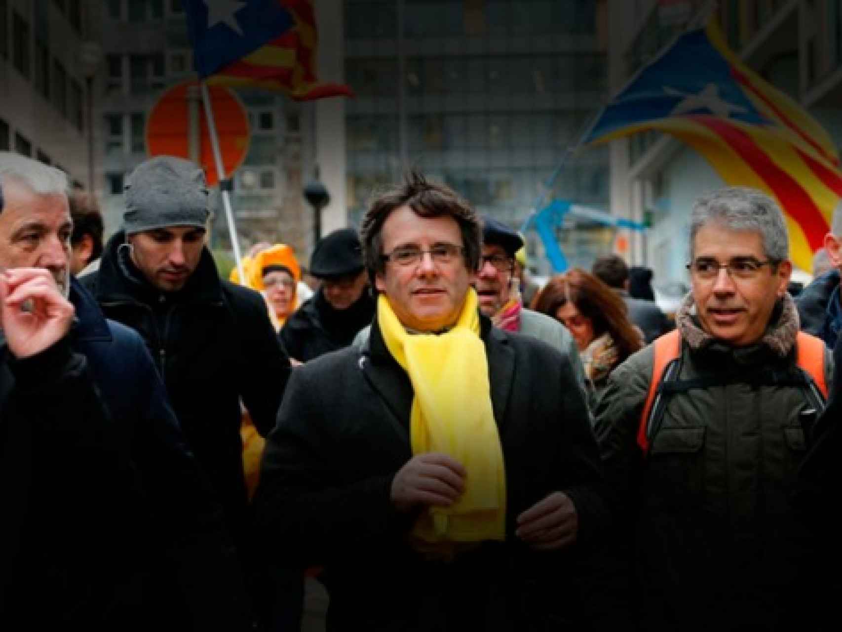 Carles Puigdemont, durante una manifestación independentista en Bruselas.