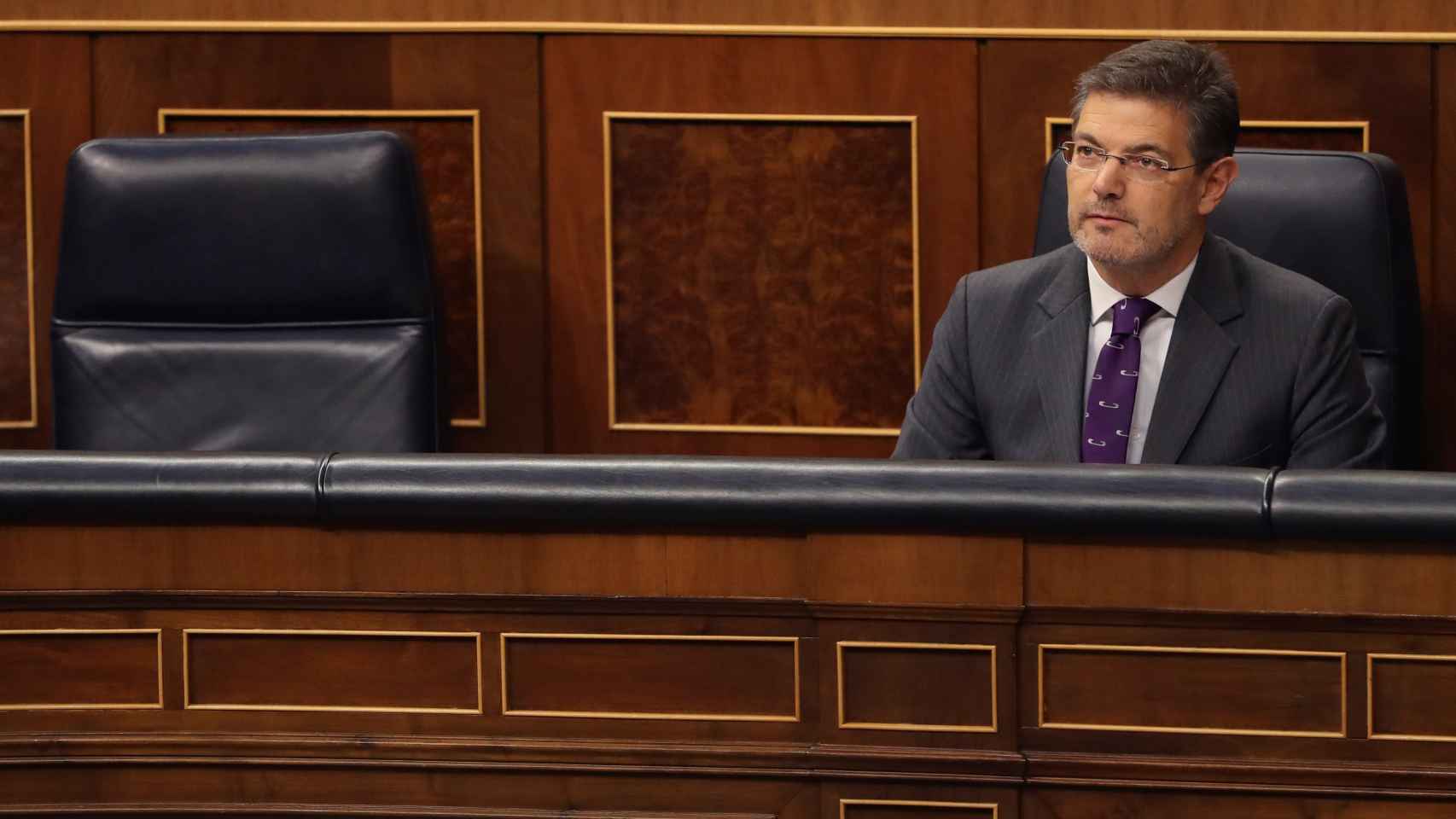 El ministro de Justicia, Rafael Catalá, durante una sesión de control al Gobierno.