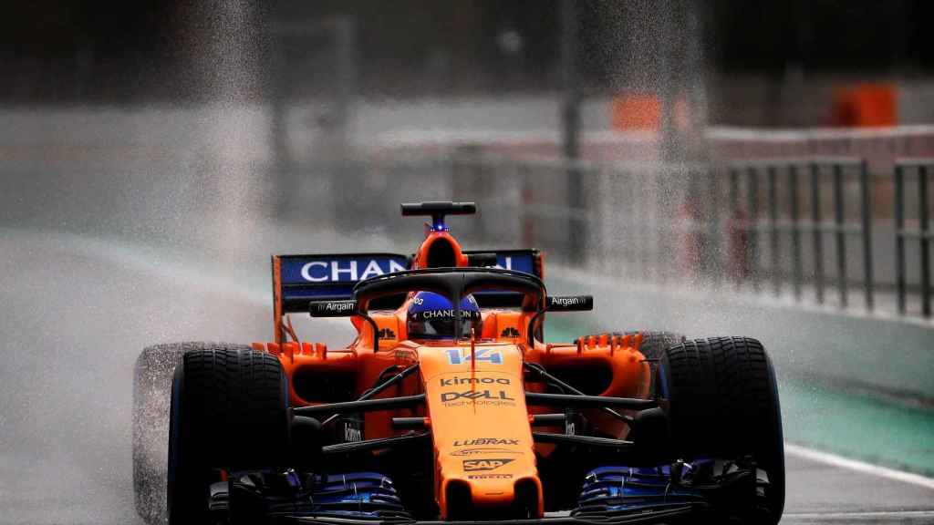 Fernando Alonso durante los test de pretemporada este jueves en Montmeló.