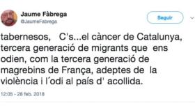 Tuit de Jaume Fàbrega.
