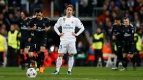 Luka Modric en la ida de octavos de Champions ante el PSG.