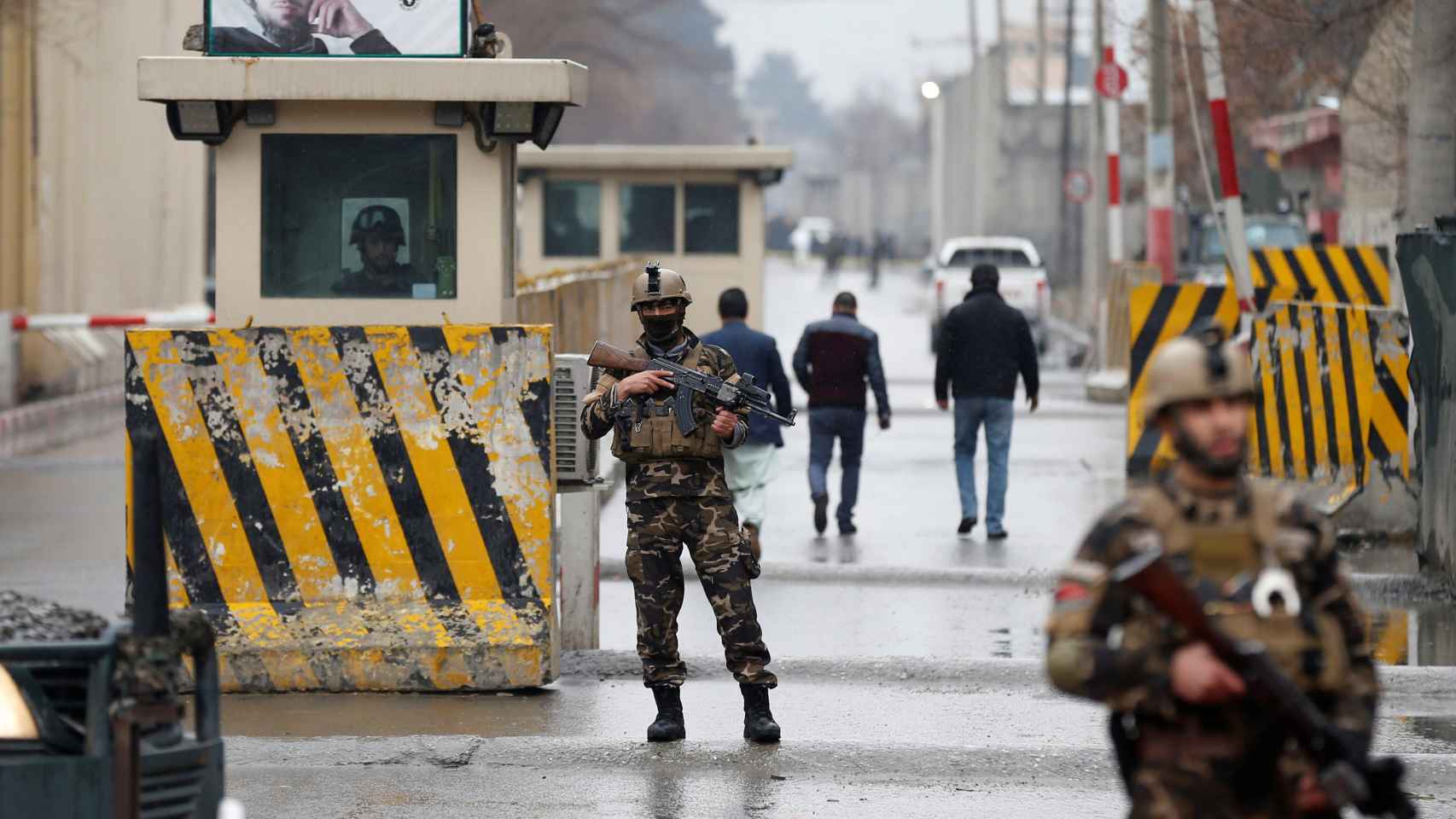Puesto de control en la capital afgana.