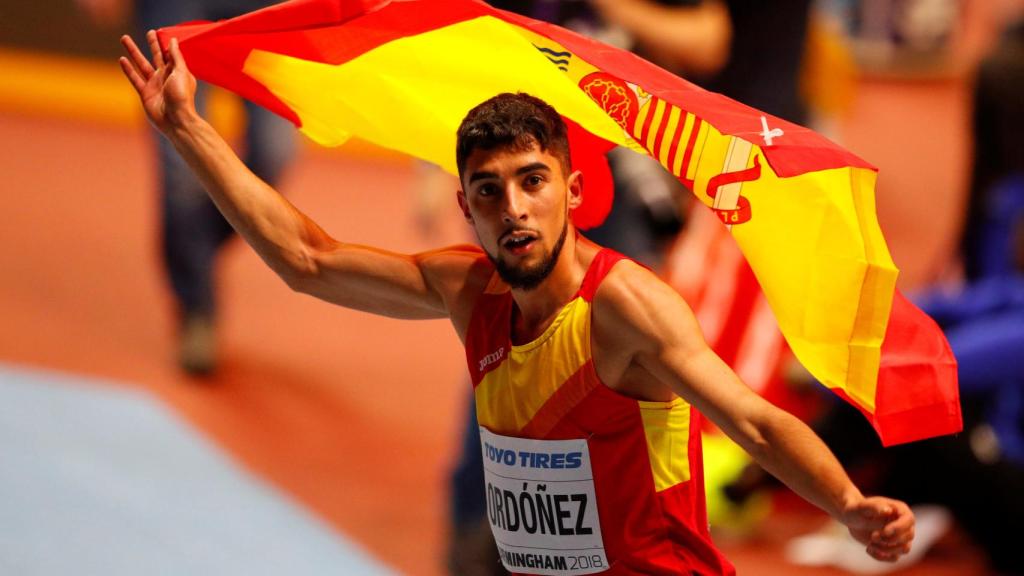 Saúl Ordóñez celebra su histórico bronce mundial.