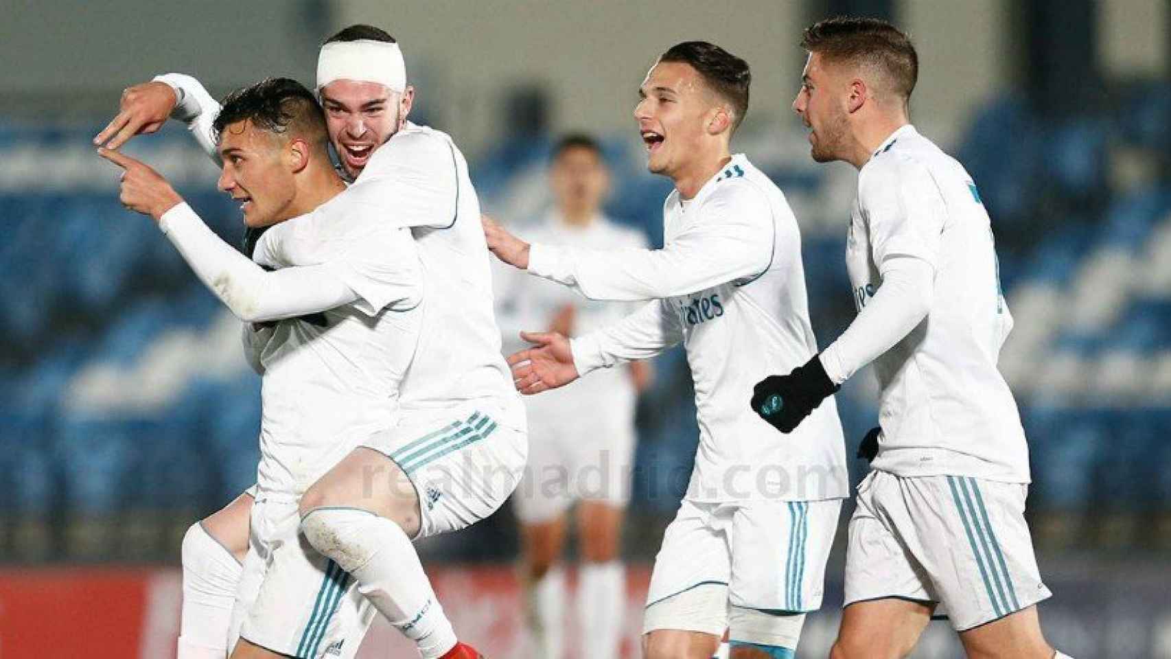 El Castilla celebra un gol de Óscar