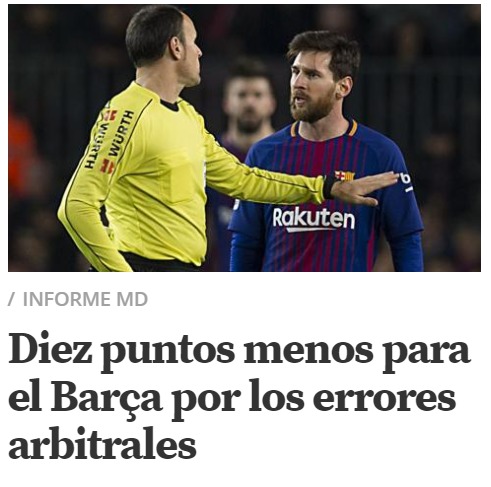 Ridículo de Mundo Deportivo: señala 'robos' al Barça