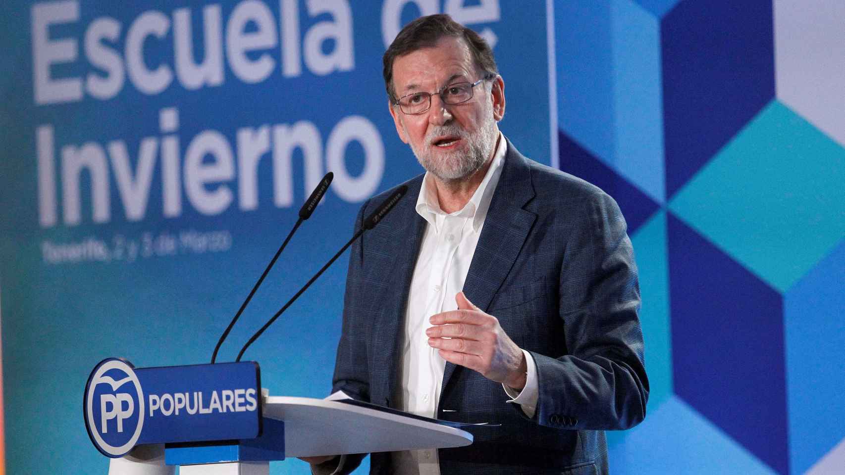 Rajoy, durante su intervención hoy en Tenerife.