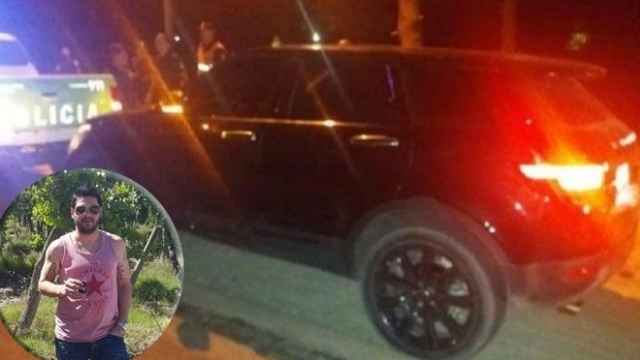 El Land Rover de Matías Messi, remolcado tras el accidente.
