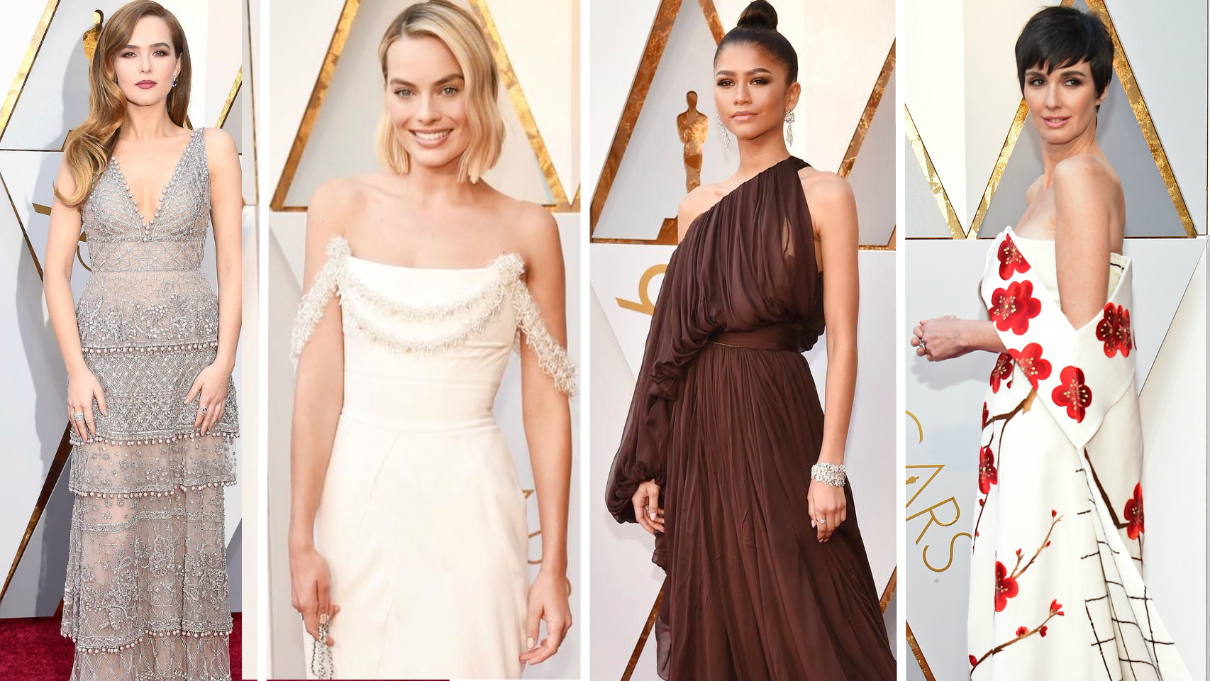 Fotomontaje actrices en los Oscars 2018.