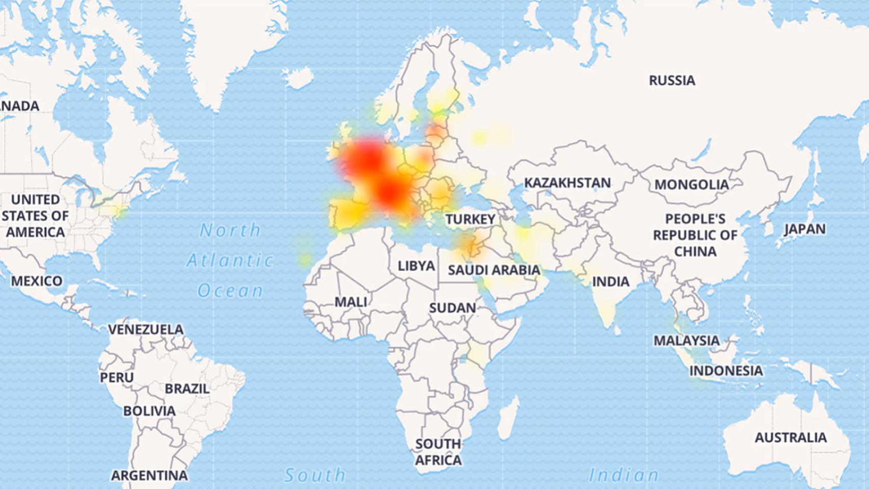 Telegram se cae en Europa y España es de los países más afectados