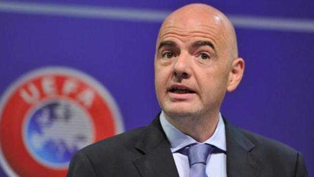 Infantino en rueda de prensa. Foto: uefa.com