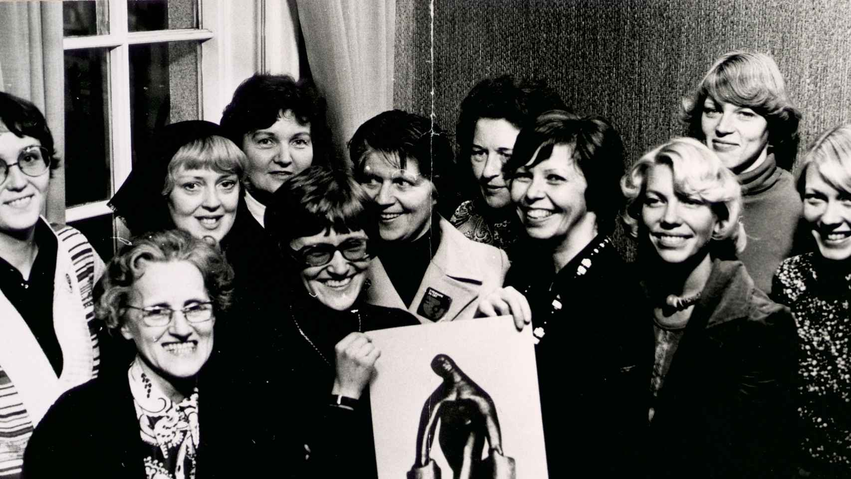 Integrantes del comité organizador del paro de mujeres en Islandia