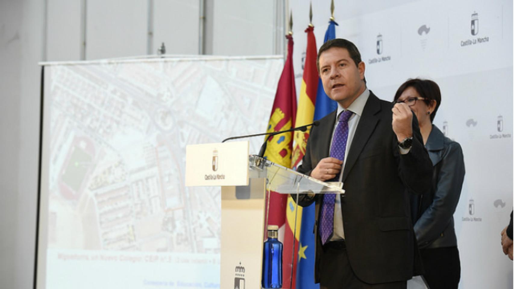 Emiliano García-Page durante su intervención en Miguelturra