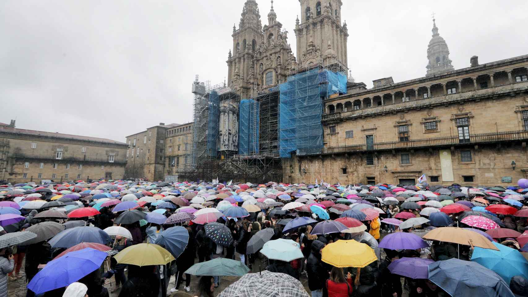 La lluvia no ha frenado la manifestación.