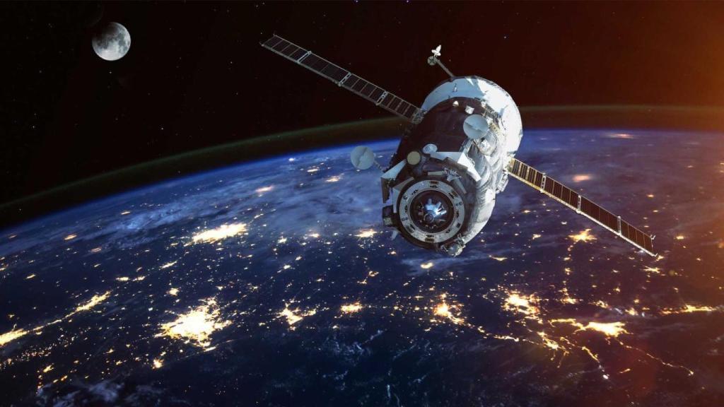 Representación de la Tiangong-1 a medida que cae a la Tierra.