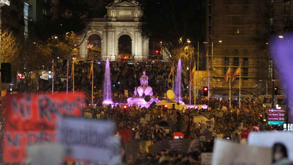 Manifestación en Madrid como colofón a la jornada reivindicativa del Día Internacional de la Mujer.