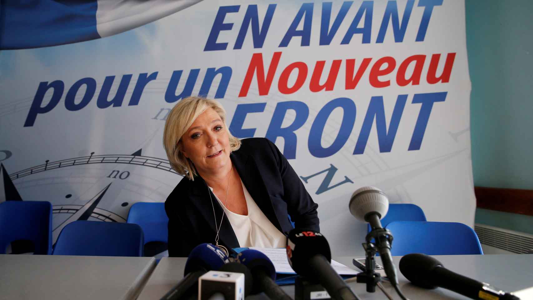 Marine Le Pen, en una rueda de prensa previa al evento.