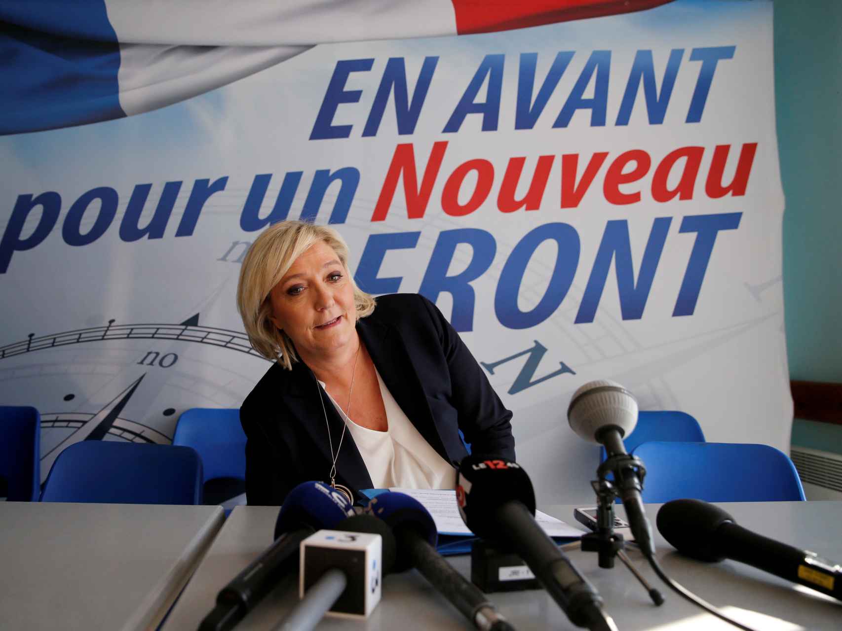 Marine Le Pen, en una rueda de prensa previa al evento.