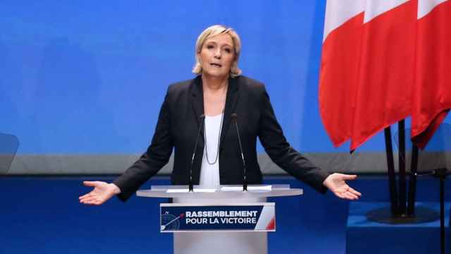 Marine Le Pen, en el congreso de refundación de su partido.