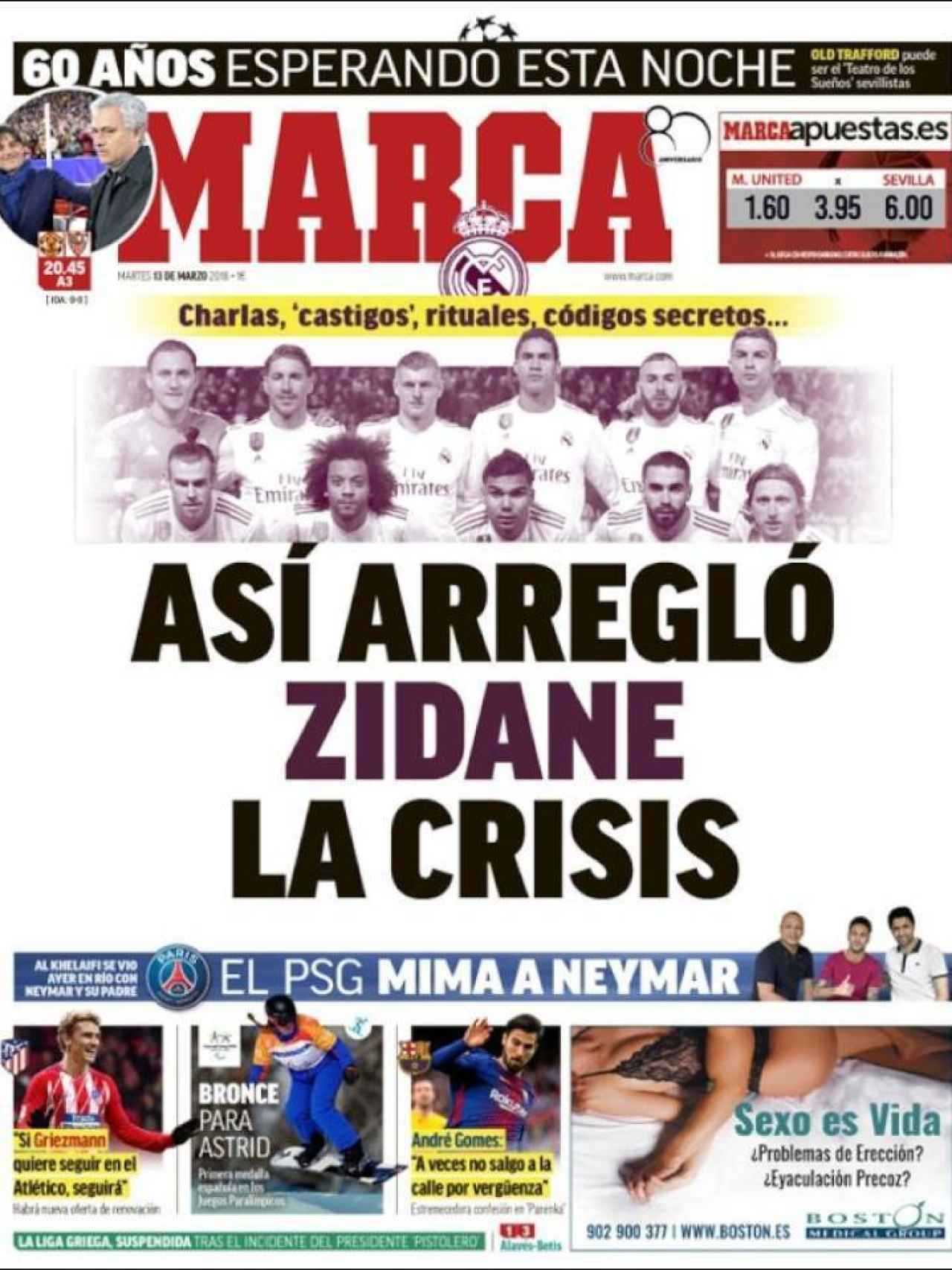 Las portadas de la prensa deportiva del 13 de marzo
