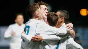 El Juvenil A del Real Madrid celebra la clasificación a cuartos de final de la UEFA Youth League