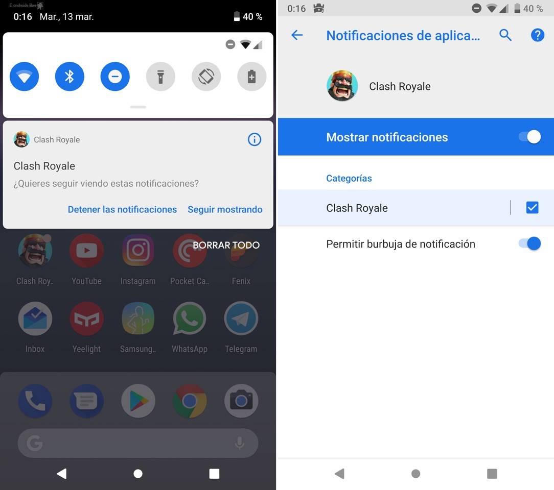 Así son las notificaciones y ajustes rápidos de Android P