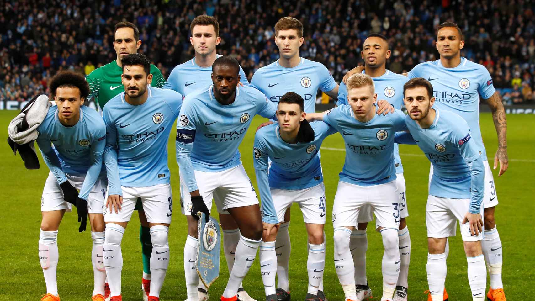Alineación del Manchester City antes de su último partido de Champions.