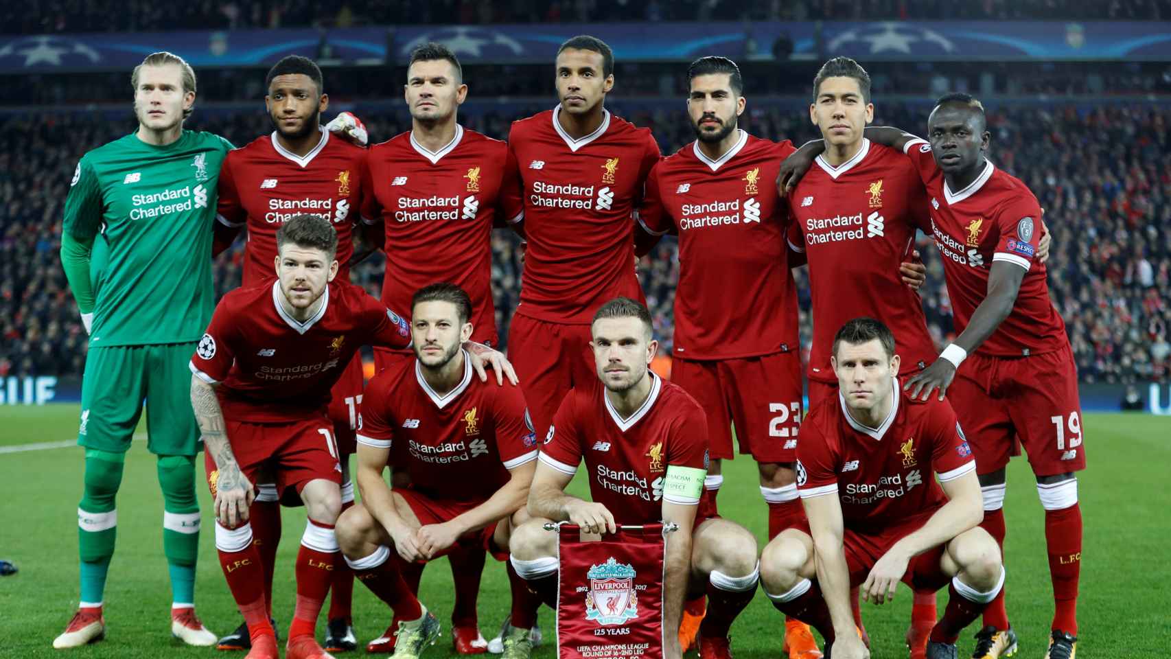 Alineación del Liverpool antes de su último partido de Champions.