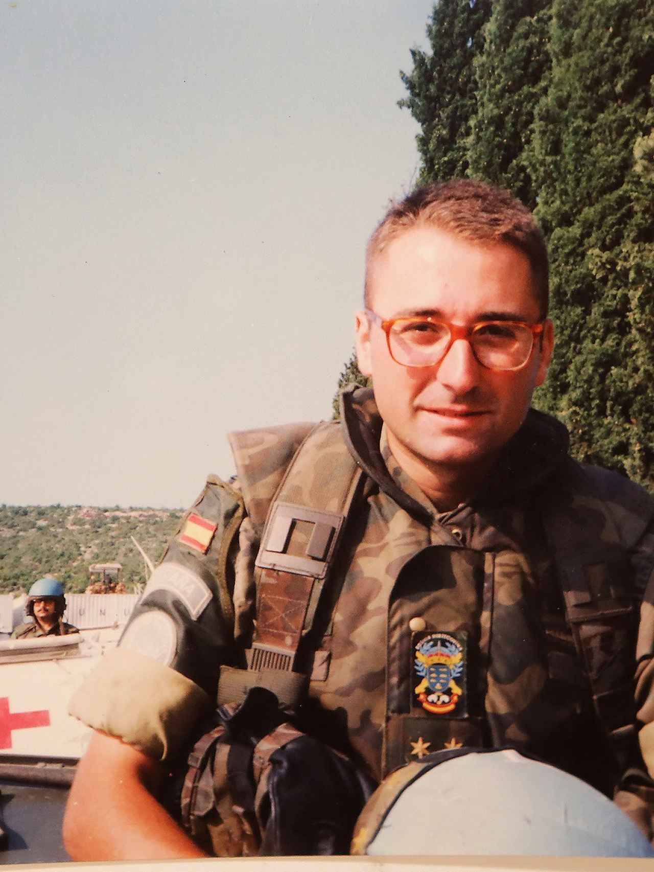 Monterde, en Bosnia, cuando aún era teniente.