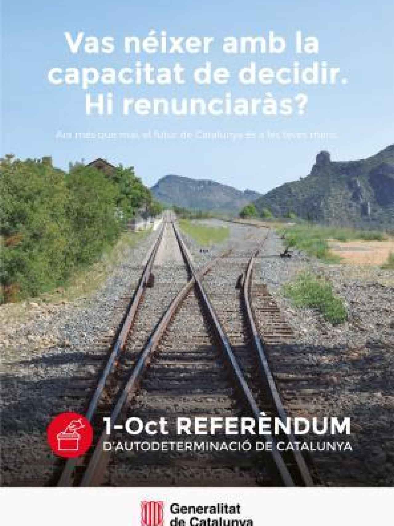 Uno de los anuncios de la supuesta campaña llamada 'Civisme'. La imagen ilustraba las web del 1-O.