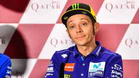 Rossi, en la rueda de prensa previa al GP de Qatar.