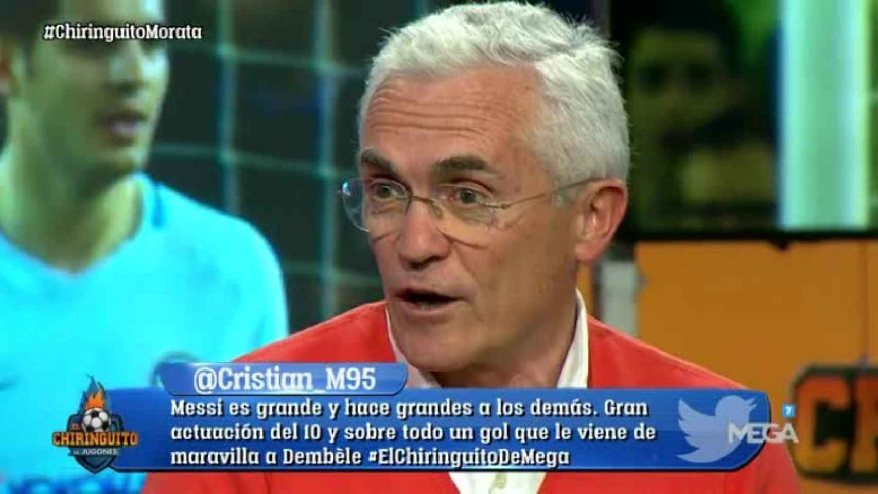 Paco García Caridad habla sobre el gesto de Morata. Foto: Twitter (@elchiringuitotv)