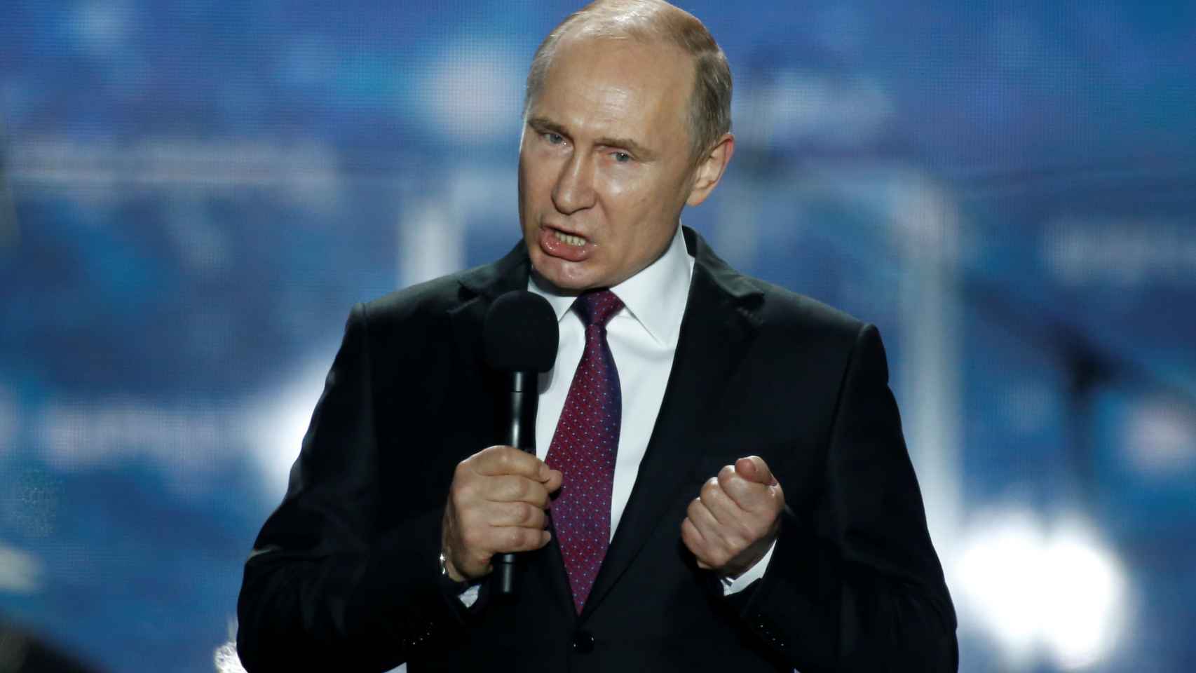 Putin durante un mitin electoral esta semana en Crimea
