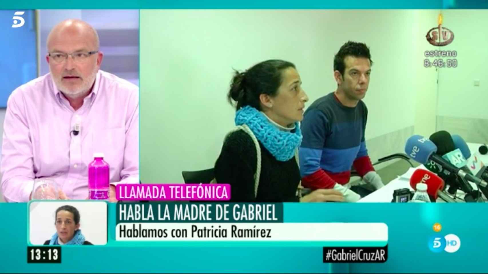 El periodista Manuel Vilasero en El programa de Ana Rosa durante la llamada de la madre de Gabriel