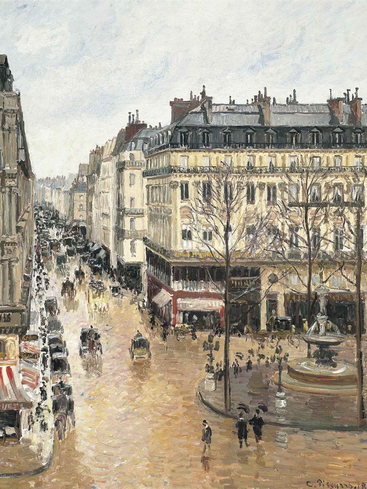 Rue Saint-Honoré, por la tarde. Efecto de lluvia, de Camille Pisarro (1897).